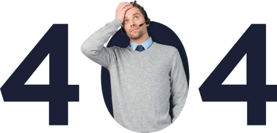 Person in headset with '404' text